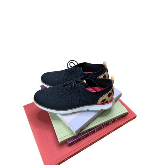 COLE HAAN WOMEN'S ZEROGRAND OXFORD BLACK STITCHLITE JAGUAR HAIRCALF Size 8 - Picture 2 of 9